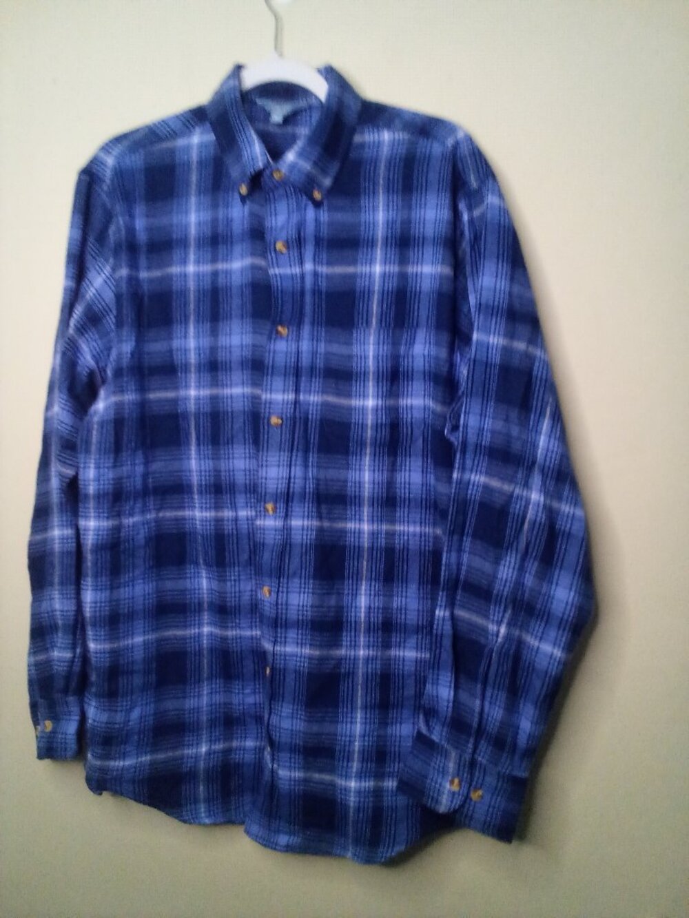 Tackle & Tides Shirt Men L Long Sleeve Button Up Plaid Blue